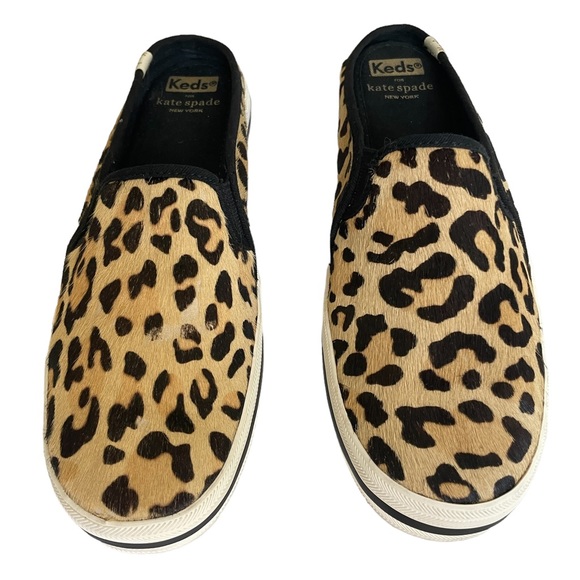 Keds x Kate Spade New York Double Decker Calf Hair type leopard mule women's Sz7 - Picture 9 of 11